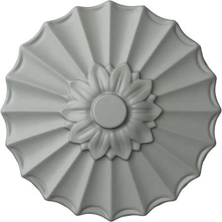 Ekena Millwork Shakuras Ceiling Medallion (Fits Canopies up to 1 3/8"), 9"OD x 1 3/8"P, Primed White CM09SH